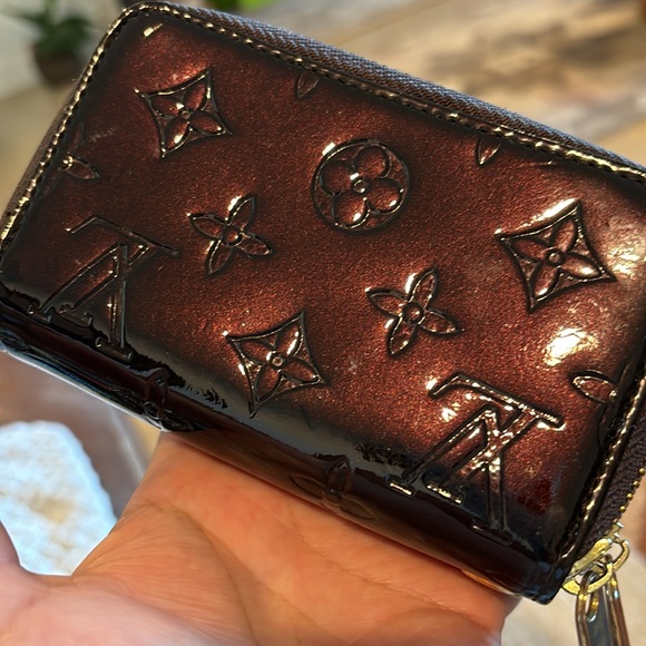 Louis Vuitton Bordeaux Vernis Patent Leather Monogram doublezip small wallet EUC - Picture 2 of 12